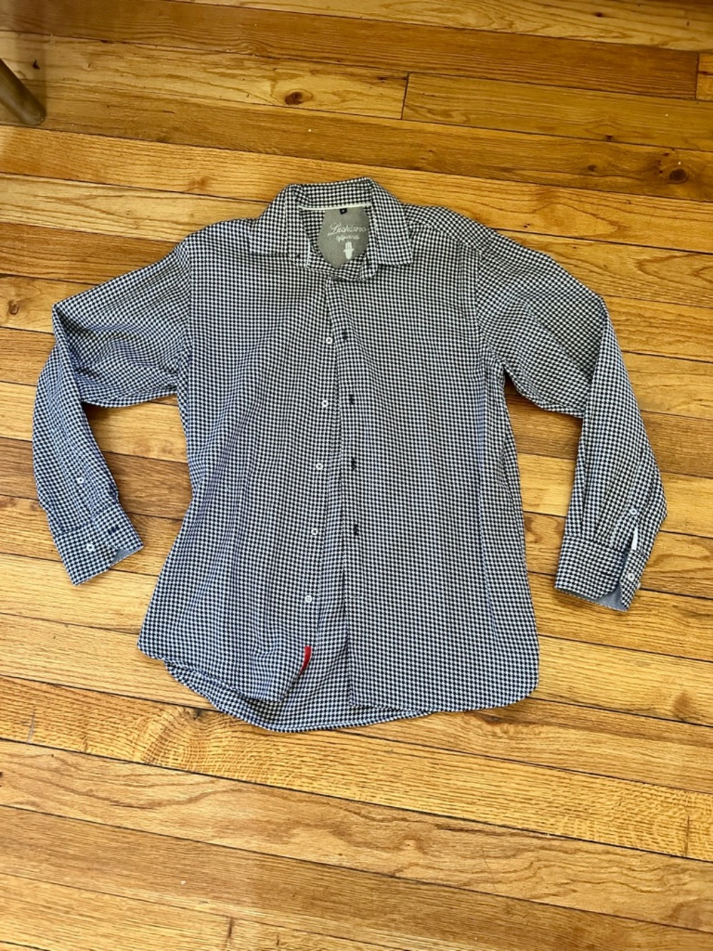 Luchiano Visconti Men's Black & White Check Button-Down Shirt